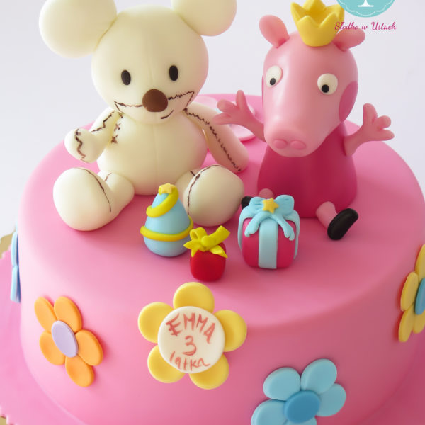 U146 - tort urodzinowy, na urodziny, dla dzieci, artystyczny, świnka peppa, warszawa