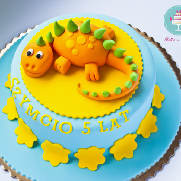 U243 - tort urodzinowy, na urodziny, dla dzieci, artystyczny, dinozaur, warszawa, z dostawą,