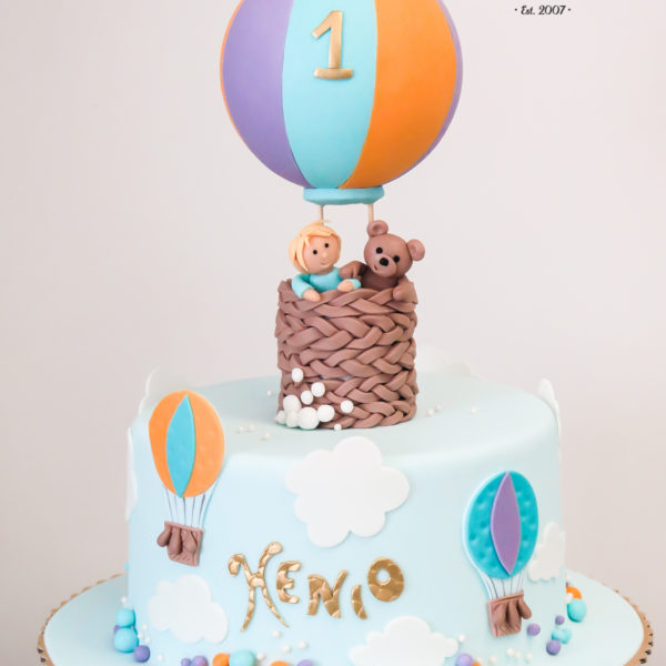 U290 - tort urodzinowy, na urodziny, dla dzieci, artystyczny, roczek, pierwsze urodziny, balon, balonowy, z misiem, warszawa, z dostawą, balony, konstancin jeziorna
