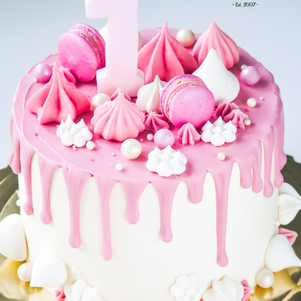 U325 - tort urodzinowy, na urodziny, dla dziewczynki, drip, na roczek, 1, warszawa,