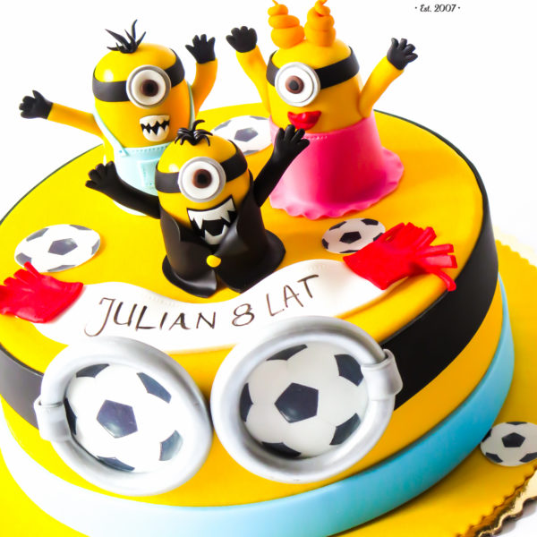U342 - tort urodzinowy, na urodziny, dla dzieci, artystyczny, minionki, konstancin jeziorna, warszawa