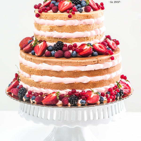 U251 - tort urodzinowy, na urodziny, dla dzieci, klasyczny, bez masy cukrowej, piaseczno, z dostawą, naked, z owocami